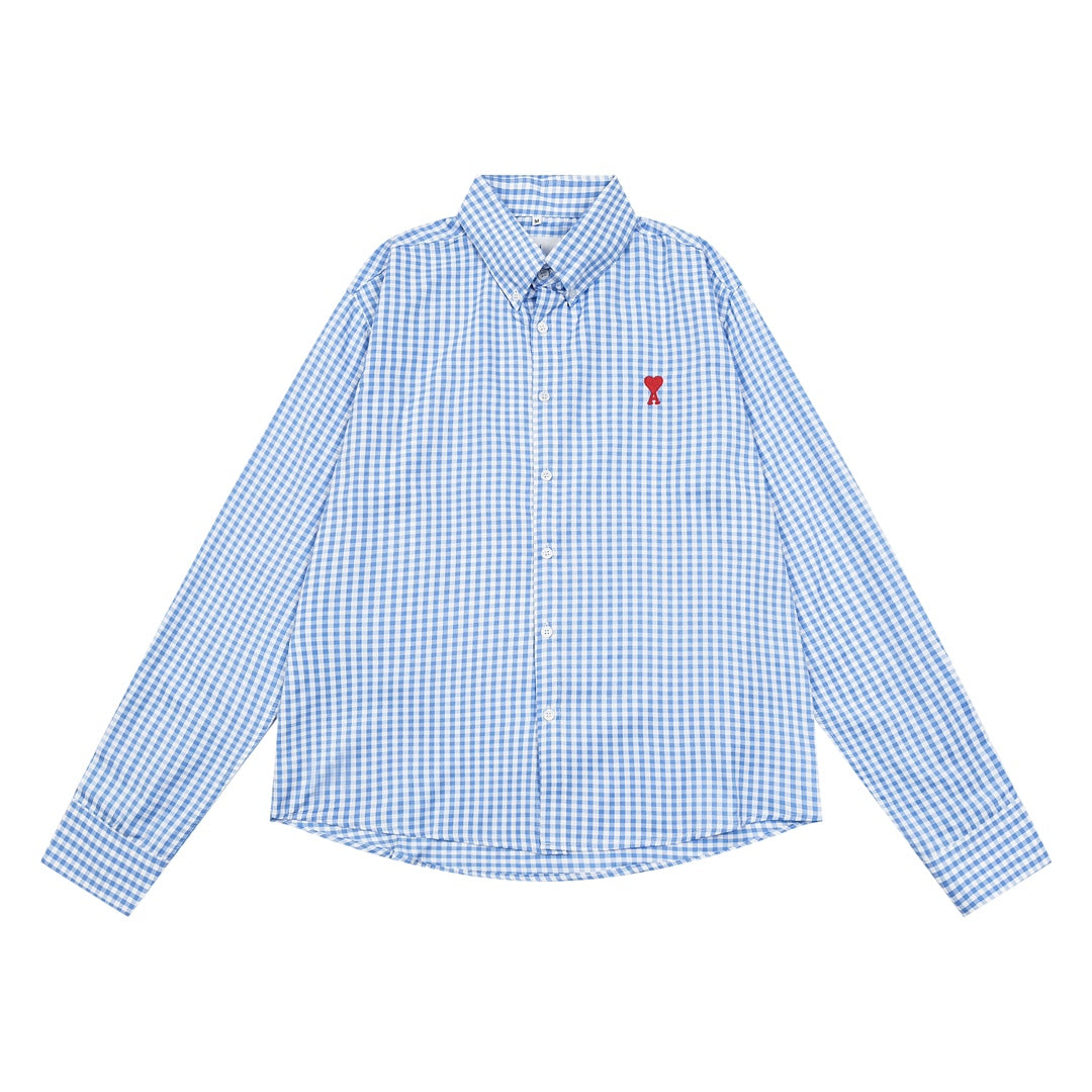 AMI PARIS Unisex Plaid Long-Sleeve Shirt
