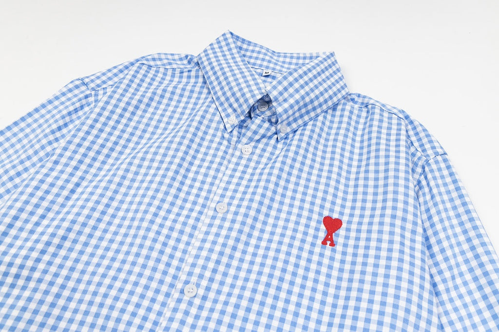 AMI PARIS Unisex Plaid Long-Sleeve Shirt