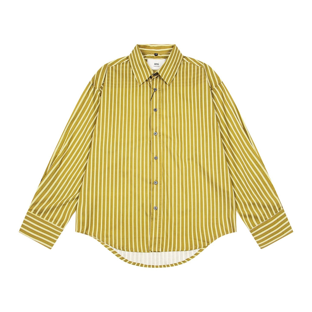 Unisex Vertical Striped Long-Sleeve Shirt