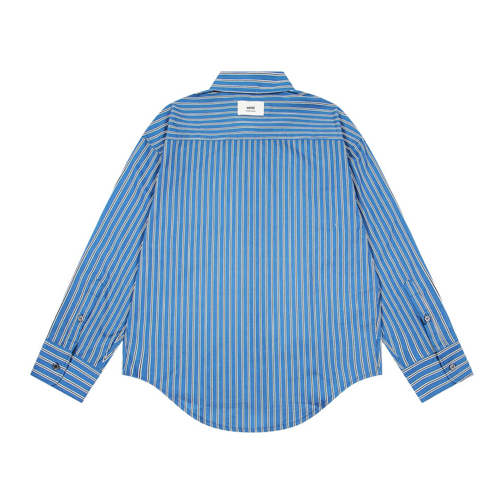 Unisex Vertical Striped Long-Sleeve Shirt