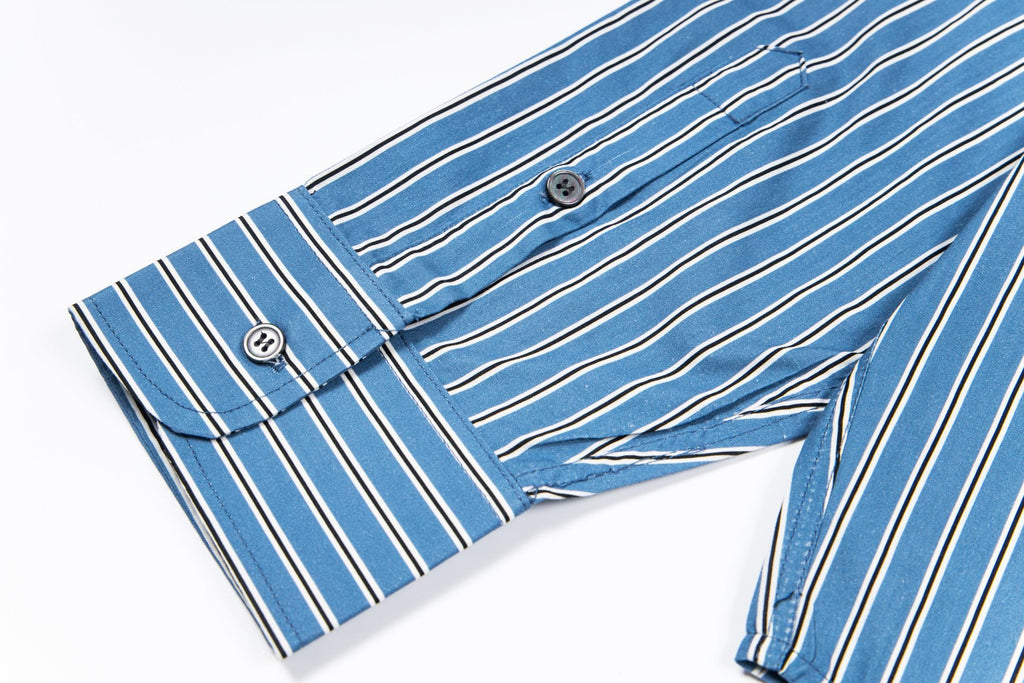 Unisex Vertical Striped Long-Sleeve Shirt