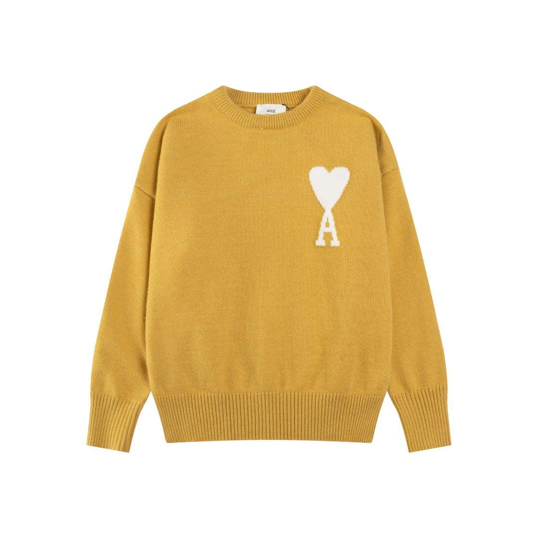 Jacquard Heart Crew Neck Sweater