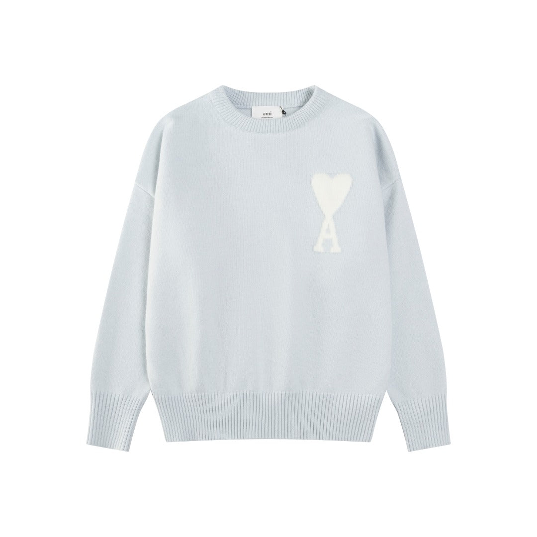 Jacquard Heart Crew Neck Sweater