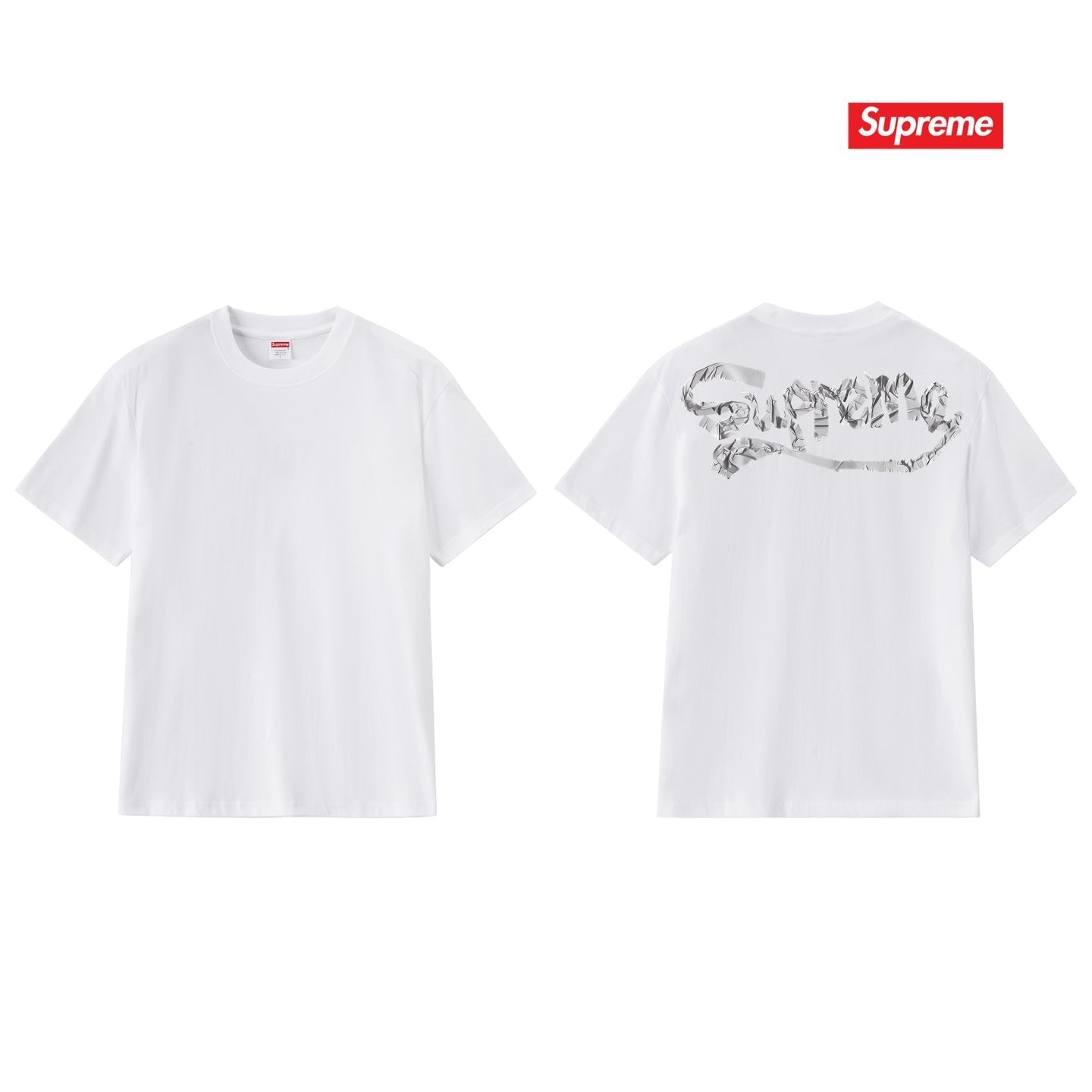 Back Logo Print Unisex Crew Neck T-Shirt THOM TREND