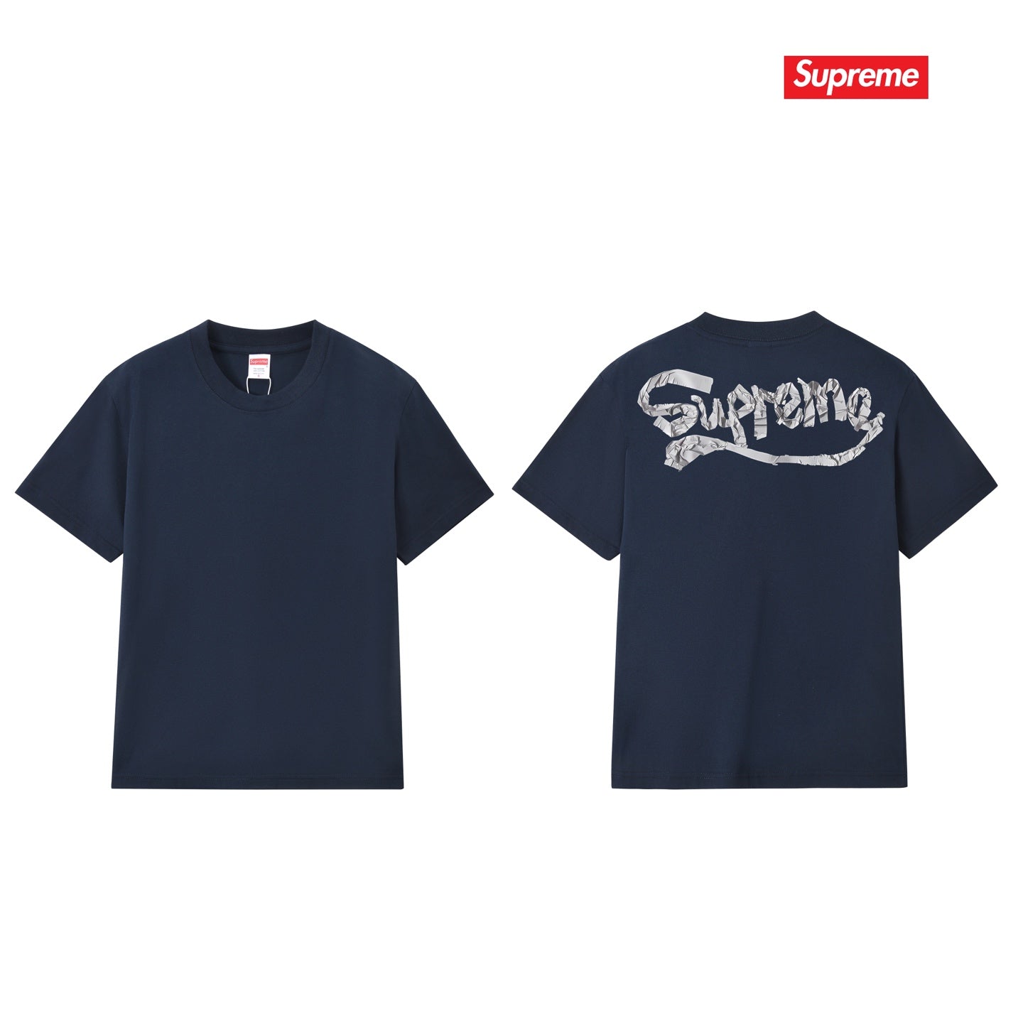 Back Logo Print Unisex Crew Neck T-Shirt THOM TREND