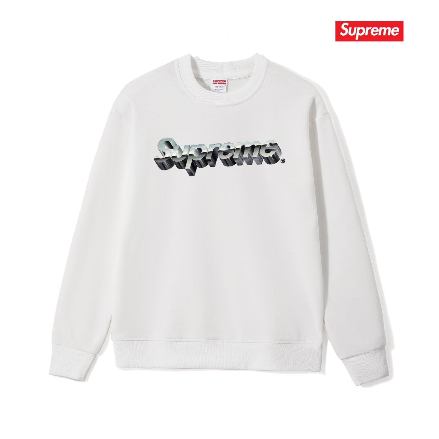 3D Logo Print Crew Neck Sweatshirt THOM TREND