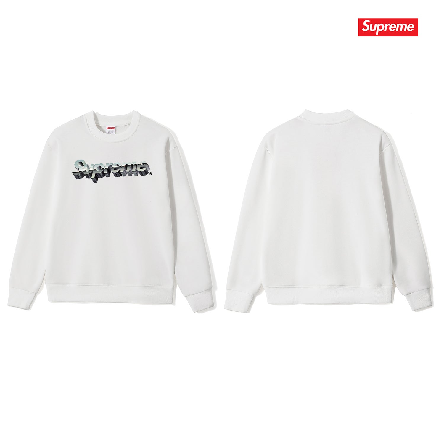3D Logo Print Crew Neck Sweatshirt THOM TREND