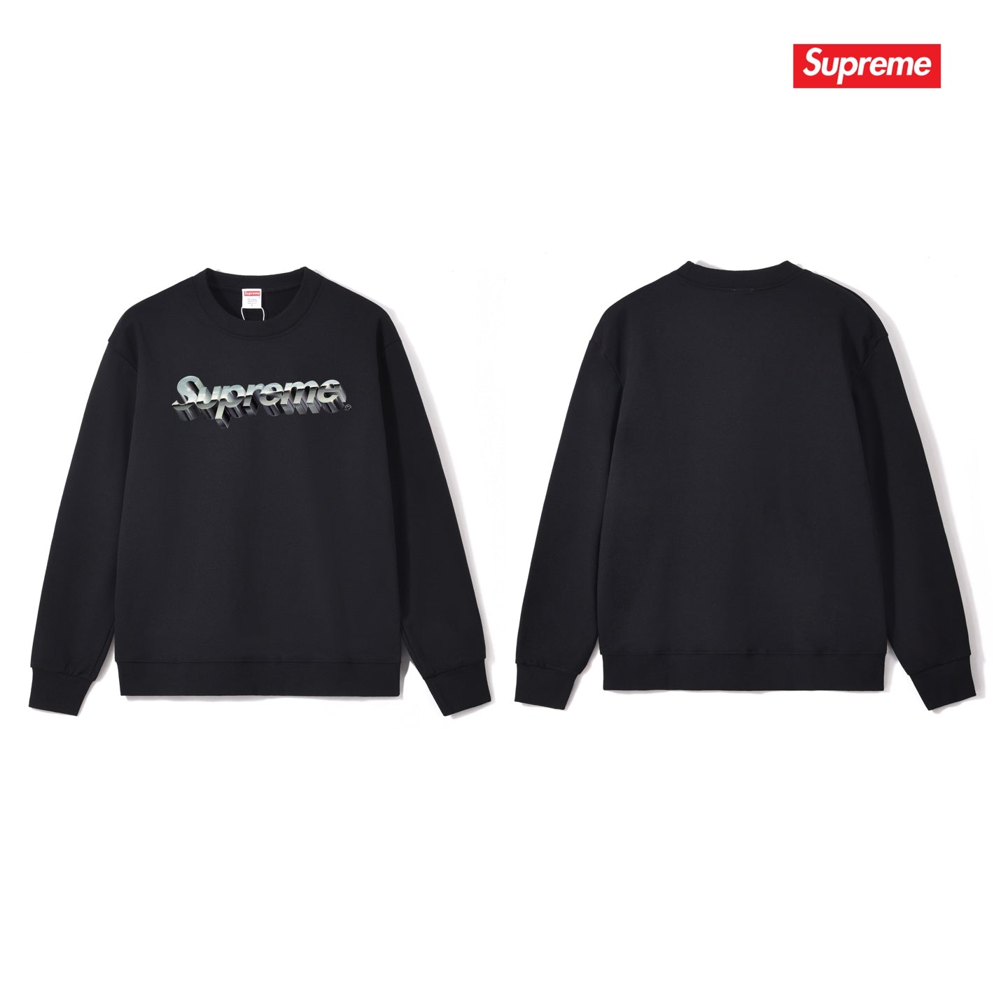 3D Logo Print Crew Neck Sweatshirt THOM TREND