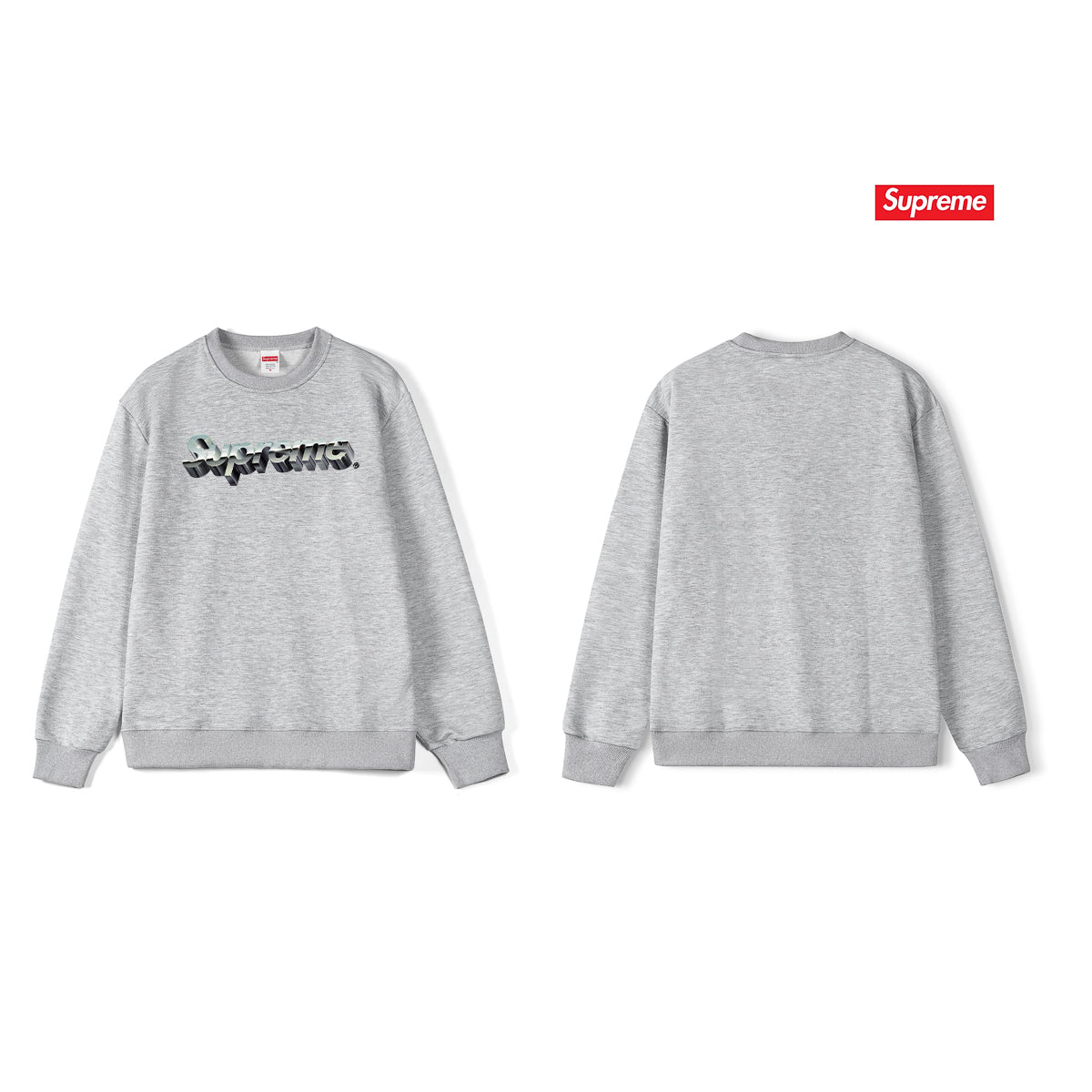 3D Logo Print Crew Neck Sweatshirt THOM TREND