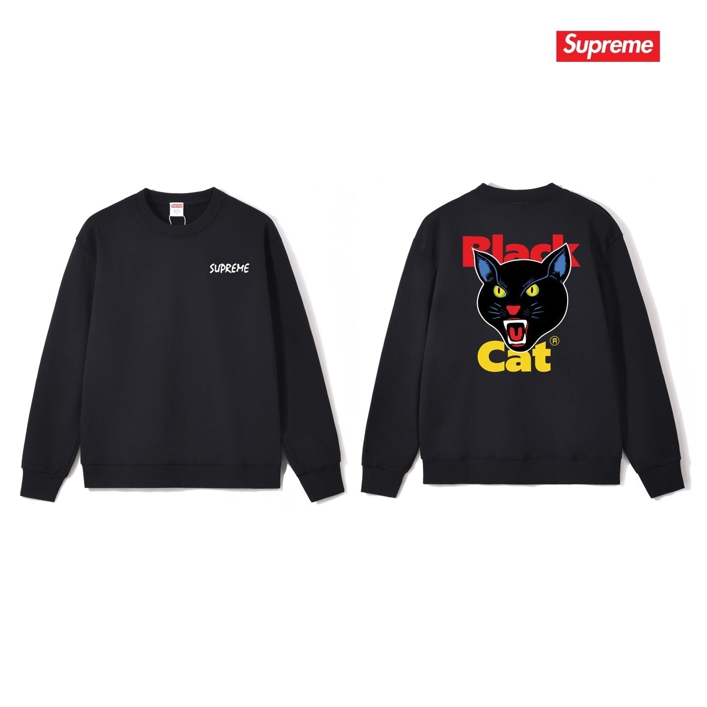 Cat Head Logo Crew Neck Sweatshirt THOM TREND