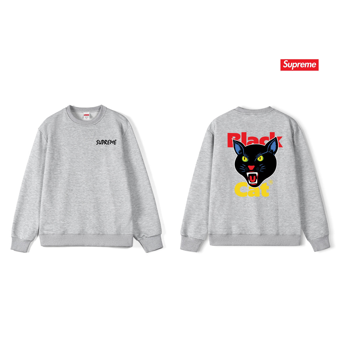 Cat Head Logo Crew Neck Sweatshirt THOM TREND