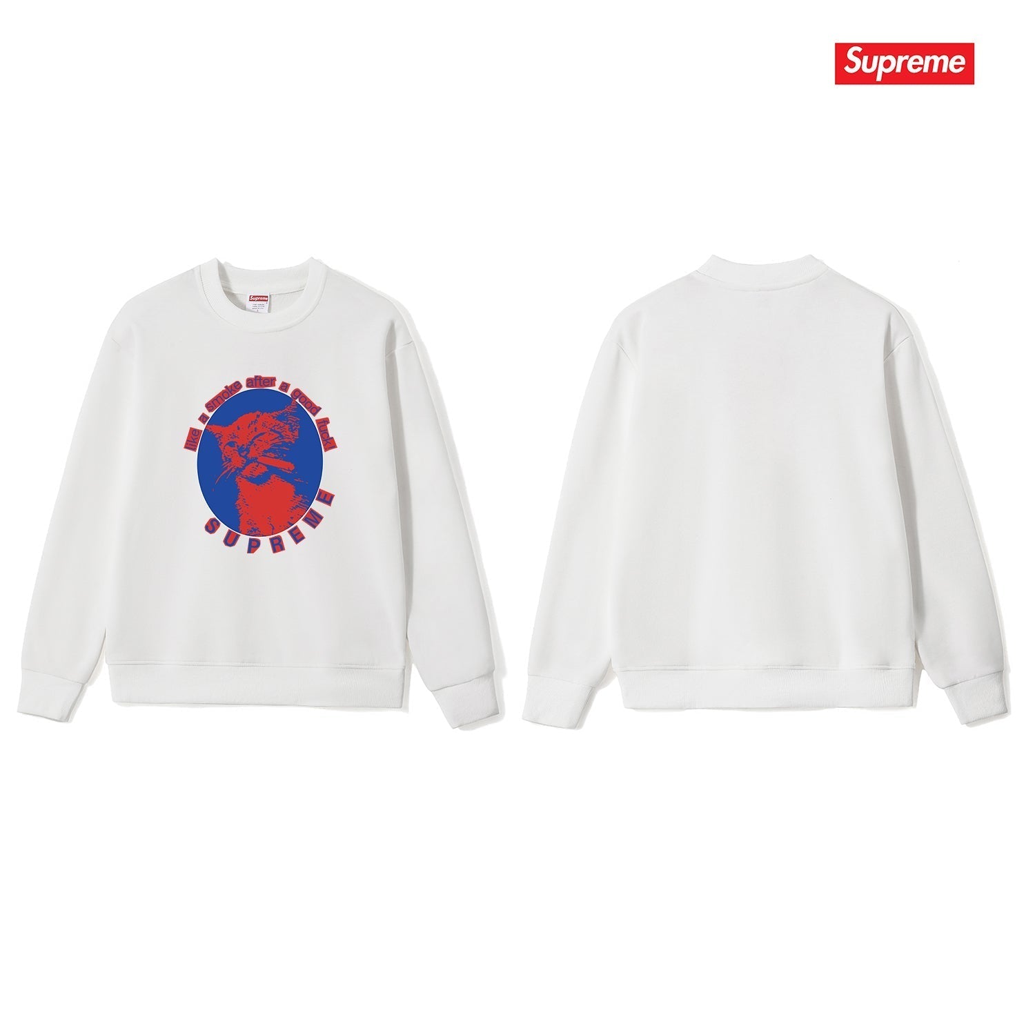 Kitten Graphic Crew Neck Sweatshirt THOM TREND