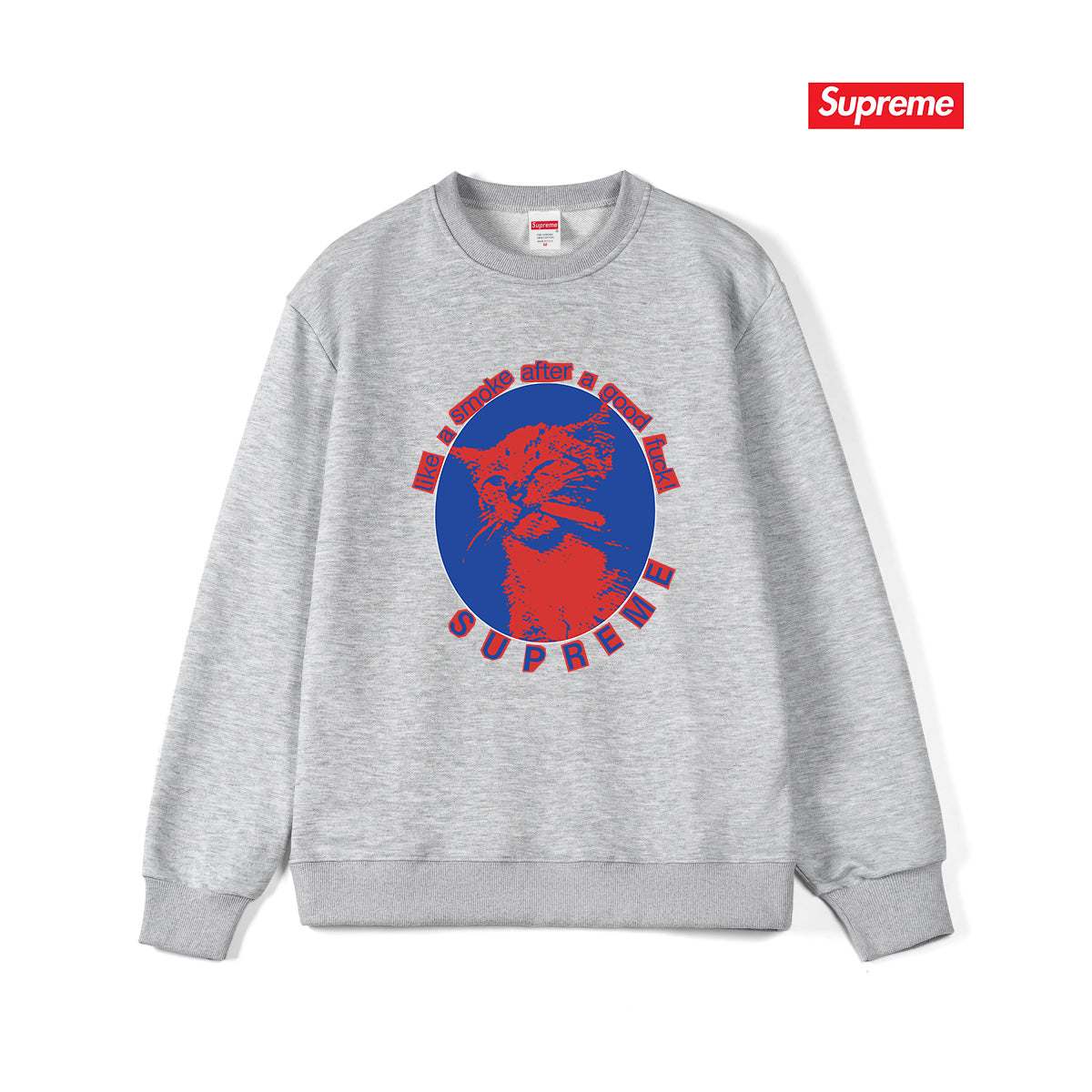 Kitten Graphic Crew Neck Sweatshirt THOM TREND