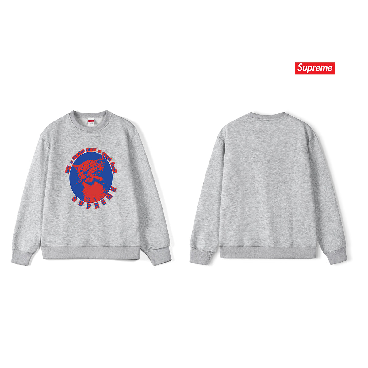 Kitten Graphic Crew Neck Sweatshirt THOM TREND