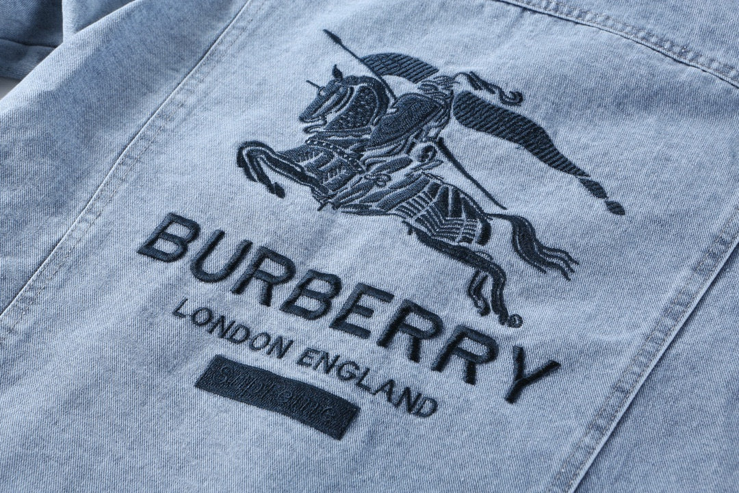 Burberry x Supreme Equestrian Logo Denim Jacket Light Luxury Station
