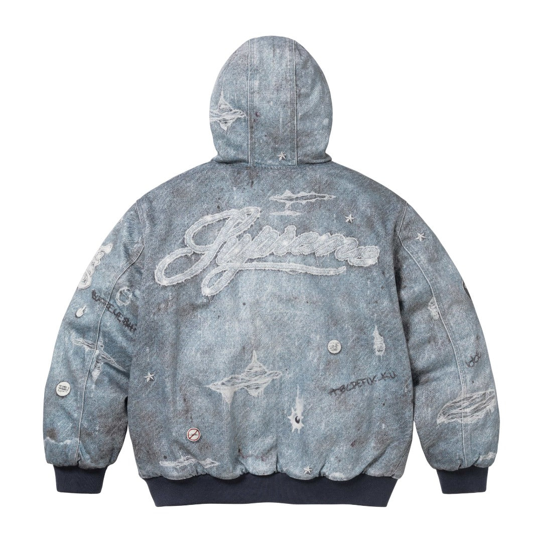 Printed hooded cotton jacket Light Luxury Station