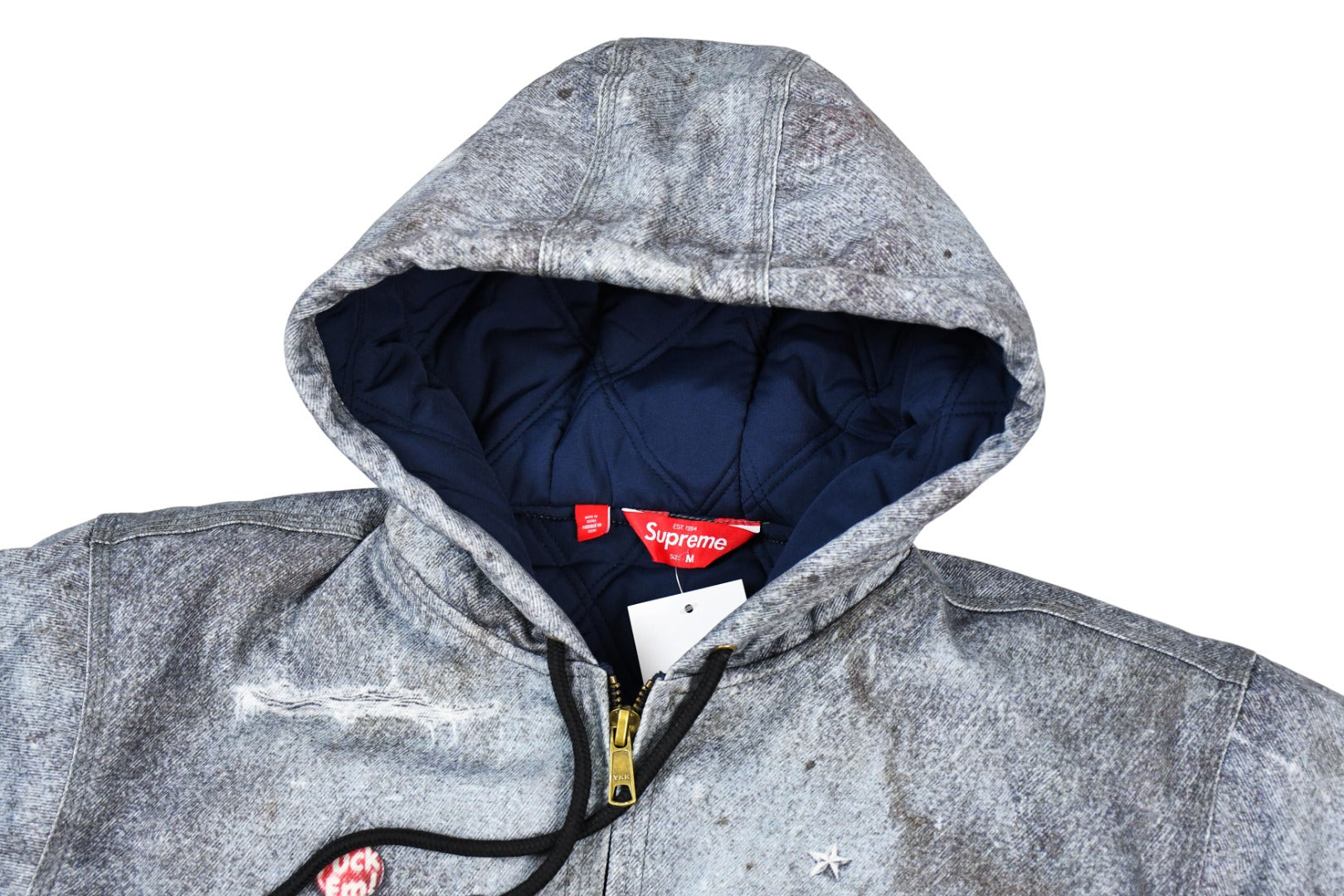 Printed hooded cotton jacket Light Luxury Station