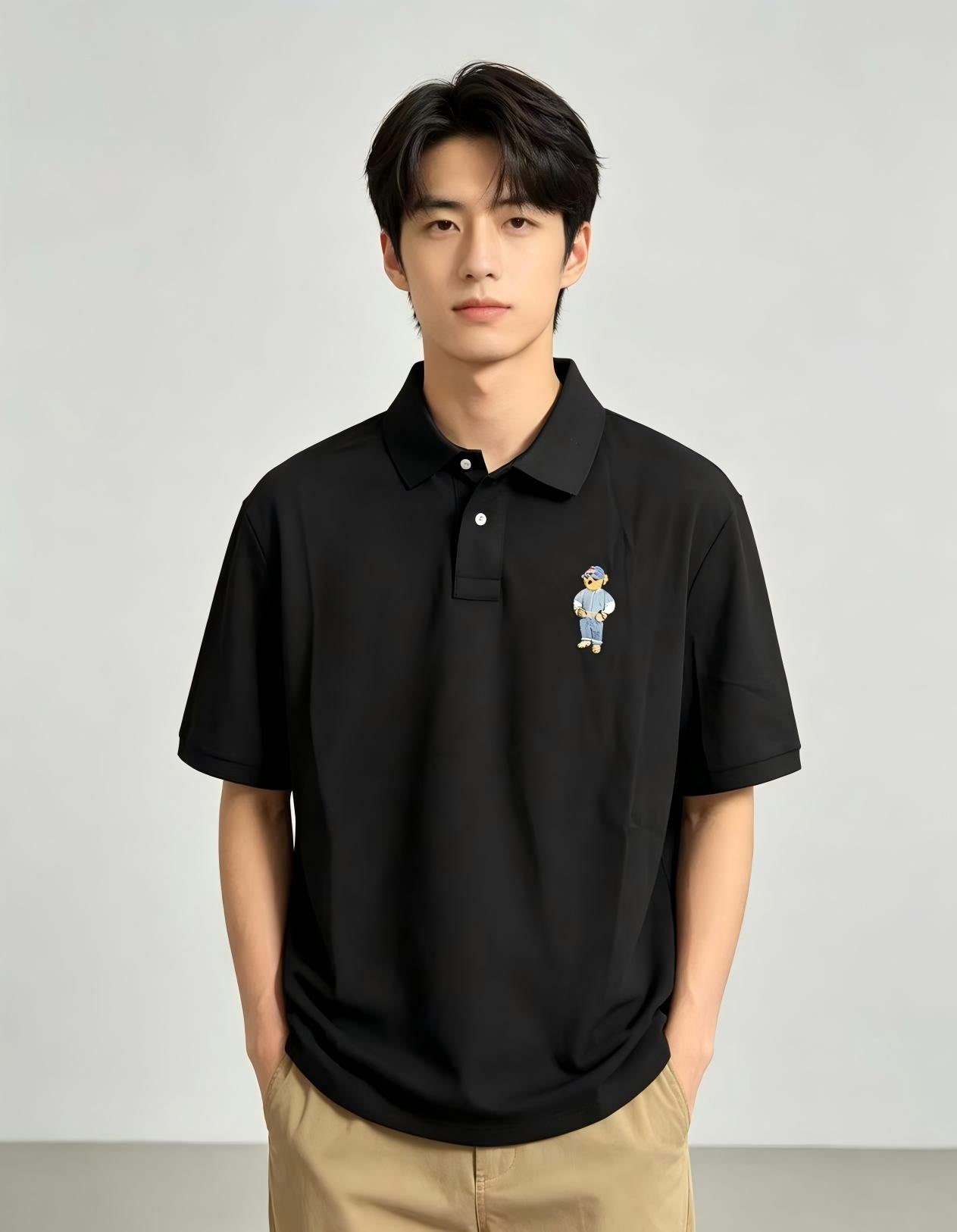 Ralph Lauren Men's Cartoon Bear Embroidered Polo Shirt