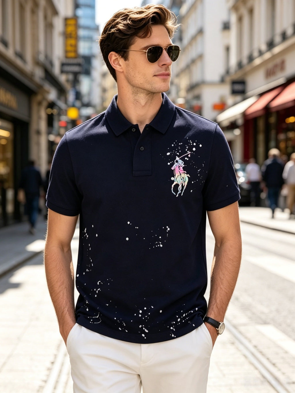 Ralph Lauren Men's Limited Edition Splatter Pony Polo Shirt