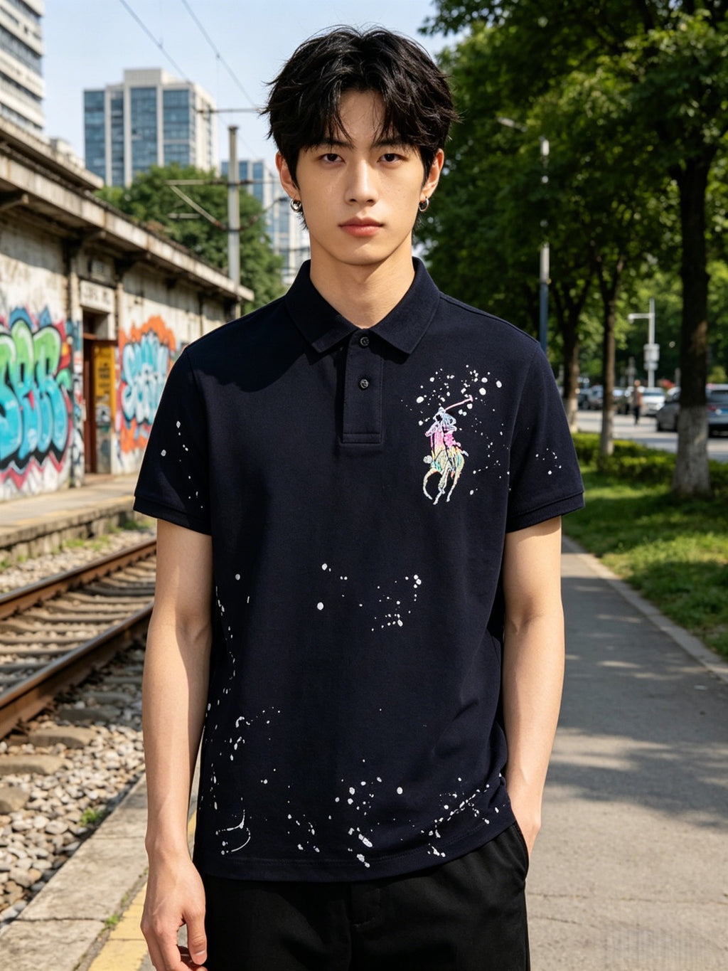 Ralph Lauren Men's Limited Edition Splatter Pony Polo Shirt