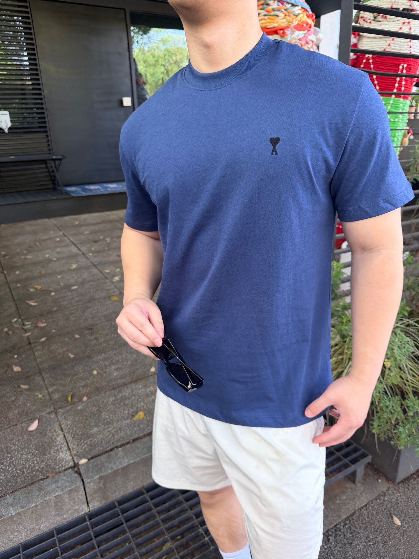 Heart Embroidered Short Sleeve Tee