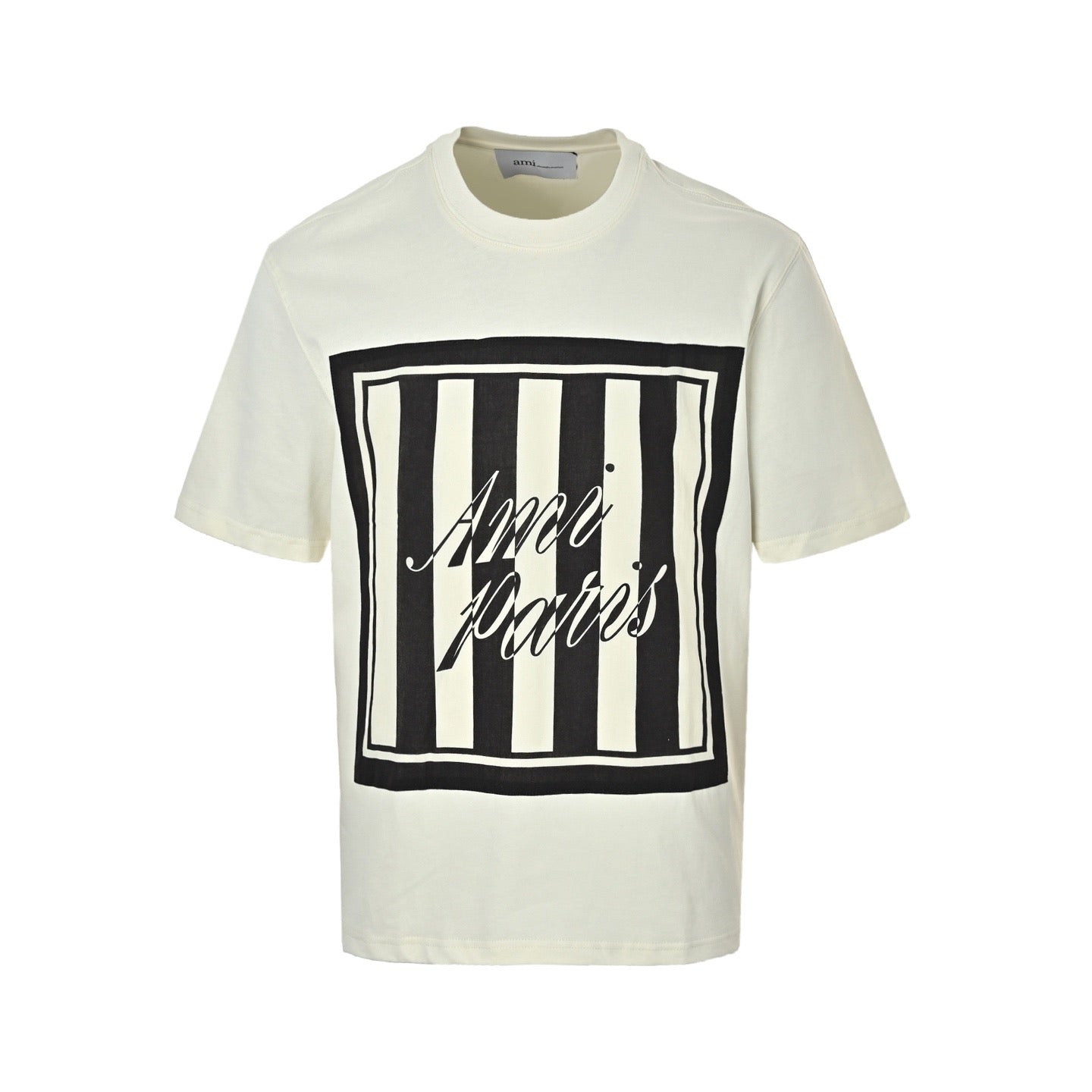 Letter Stripe Patch Short Sleeve Tee