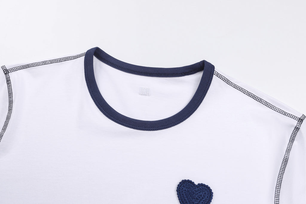 Crochet Heart Short Sleeve Tee