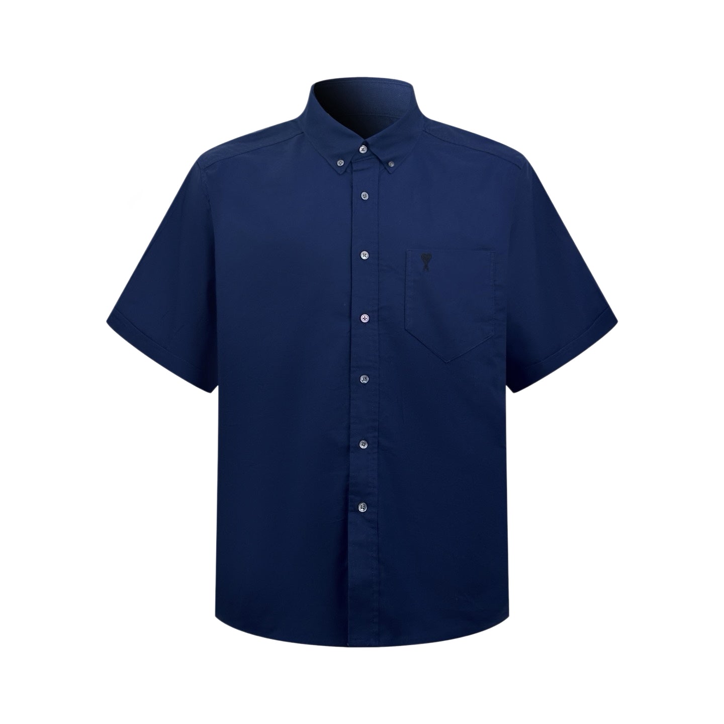 Heart Pocket Embroidered Short Sleeve Shirt