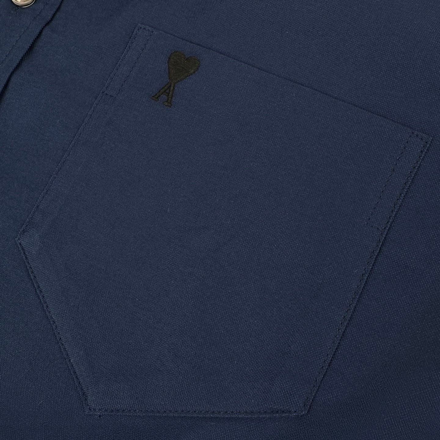 Heart Pocket Embroidered Short Sleeve Shirt