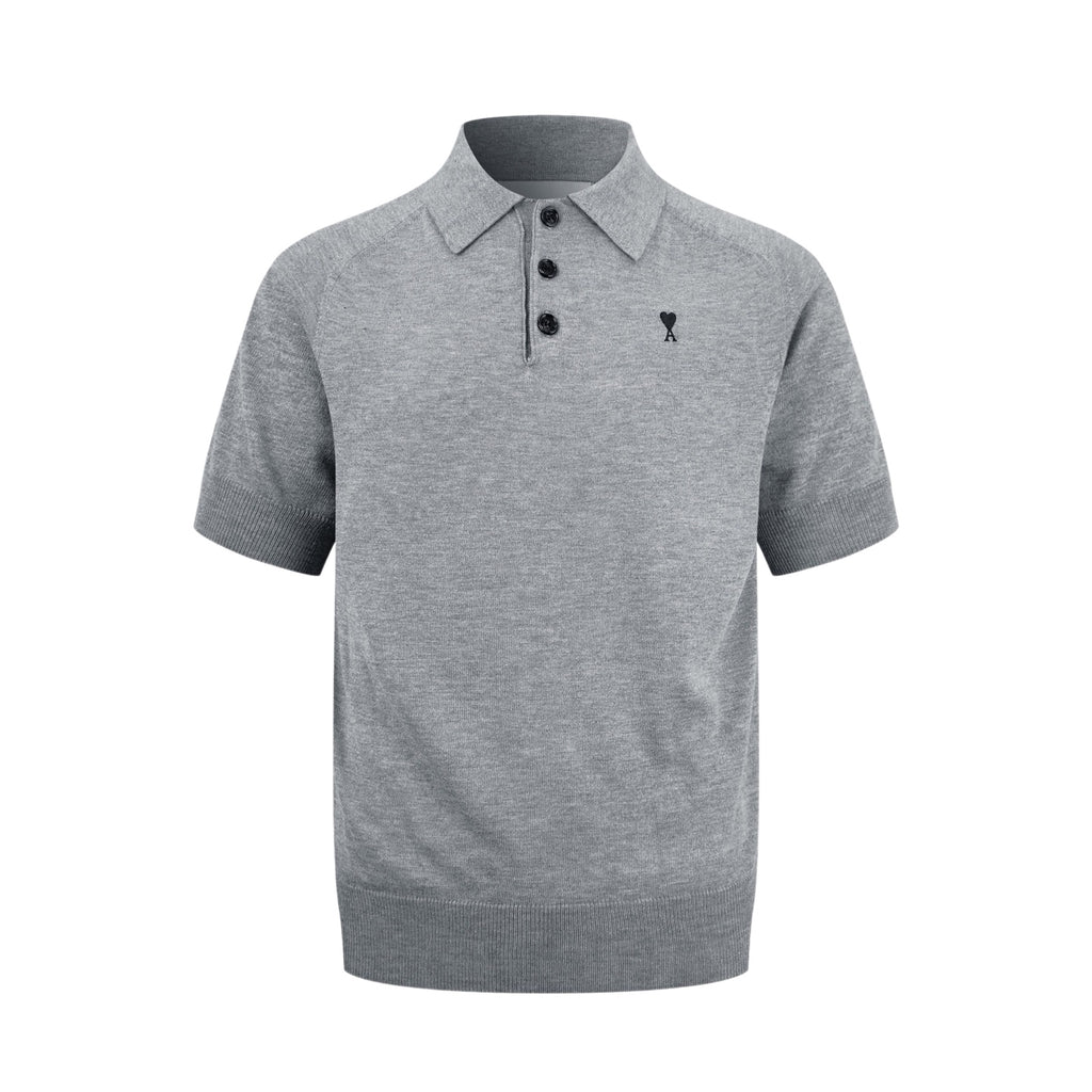 Heart Embroidered Knit Polo