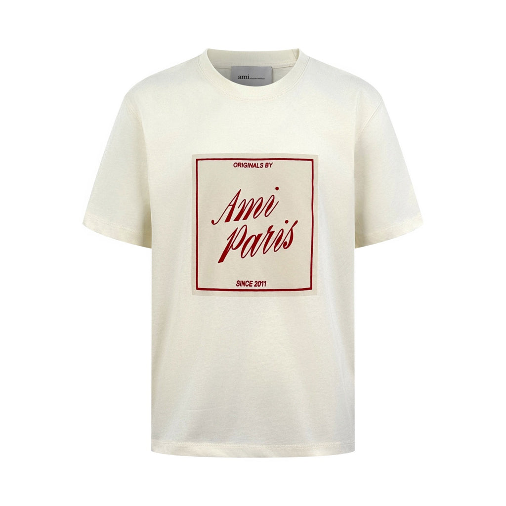 Vintage Flocked Print Short Sleeve Tee