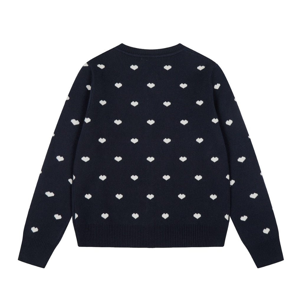 Heart Jacquard Knit Cardigan