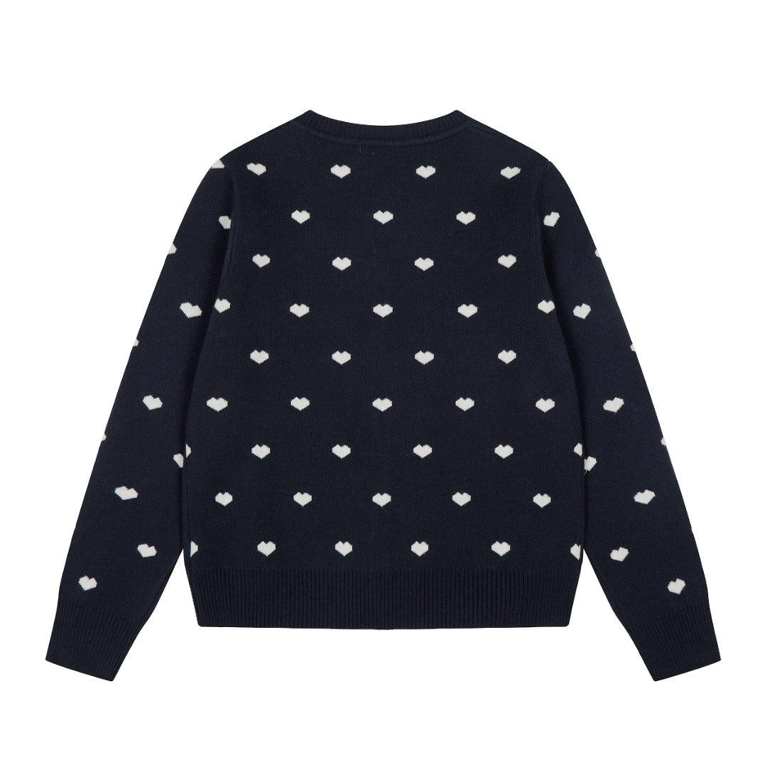 Heart Jacquard Knit Cardigan