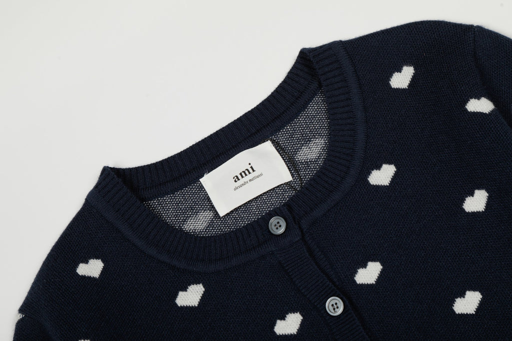 Heart Jacquard Knit Cardigan