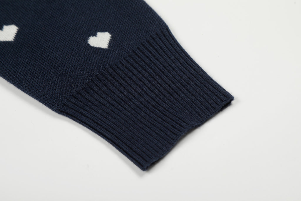 Heart Jacquard Knit Cardigan
