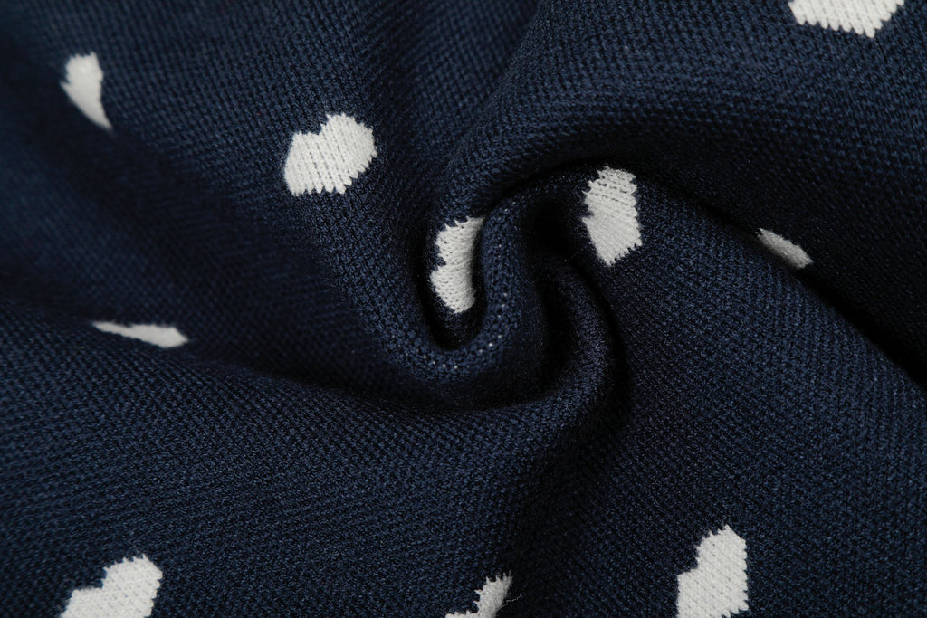 Heart Jacquard Knit Cardigan