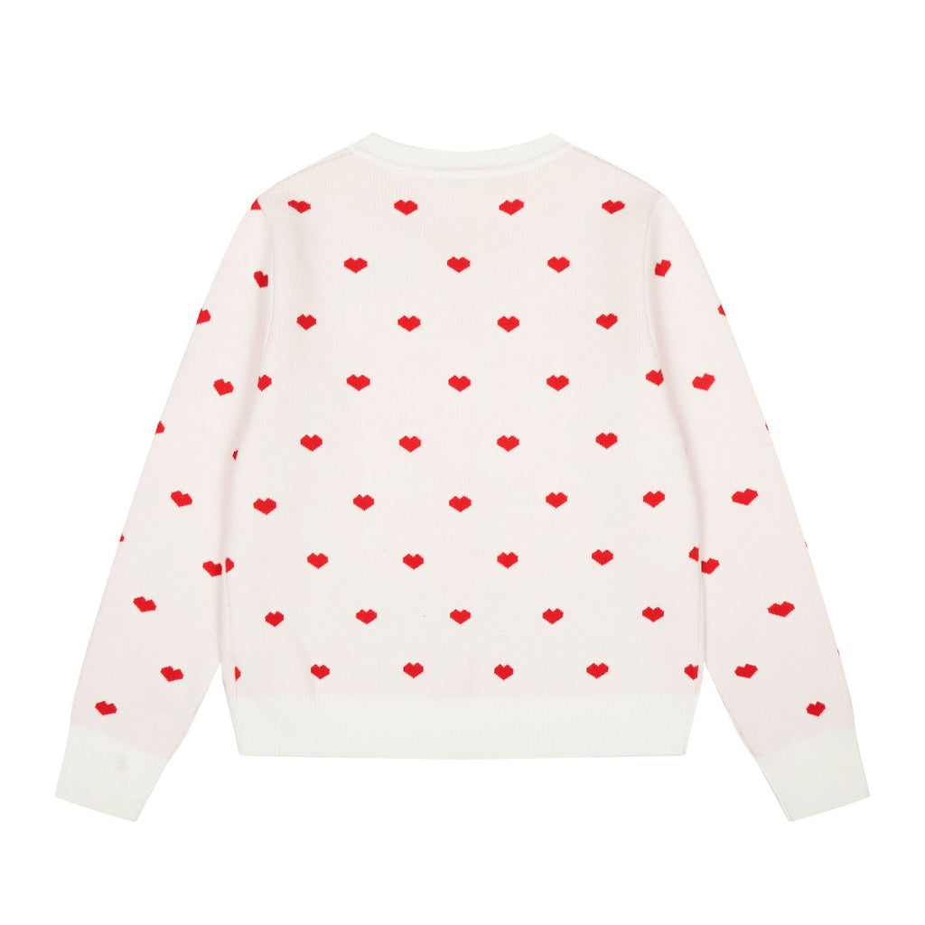 Heart Jacquard Knit Cardigan