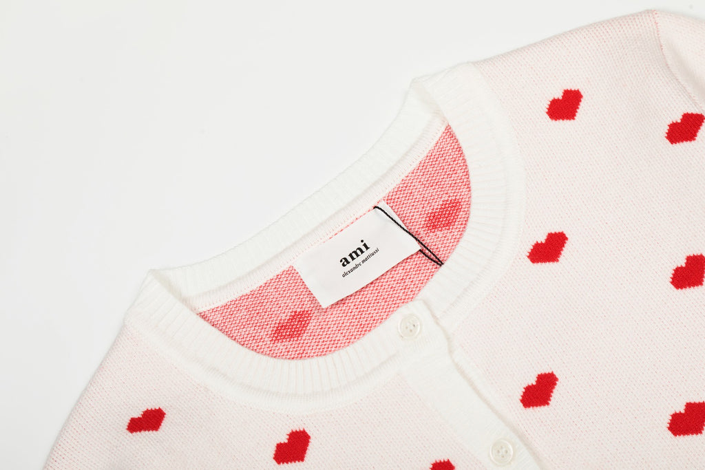 Heart Jacquard Knit Cardigan