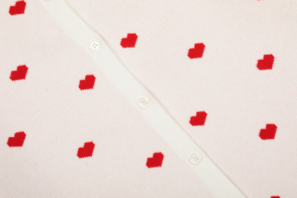 Heart Jacquard Knit Cardigan
