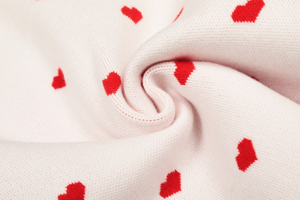 Heart Jacquard Knit Cardigan