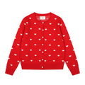 Heart Jacquard Knit Cardigan