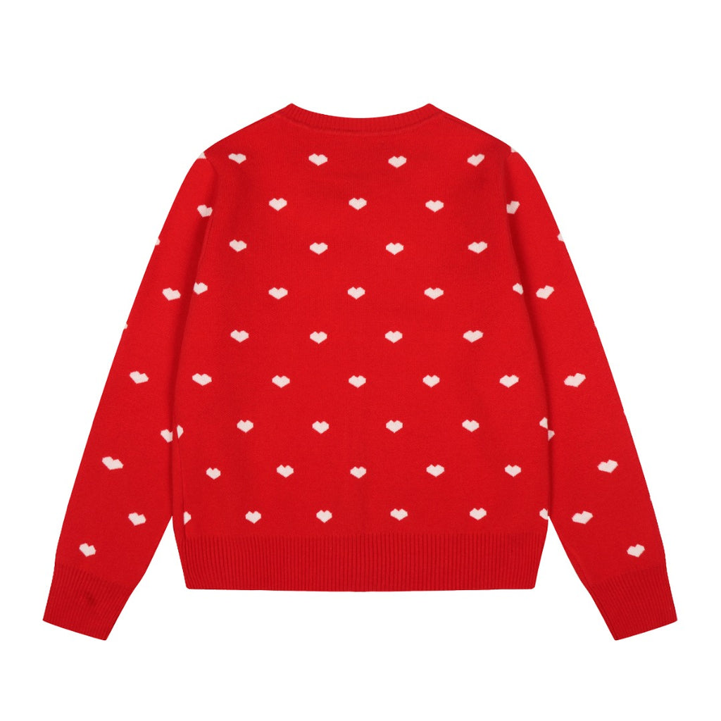 Heart Jacquard Knit Cardigan