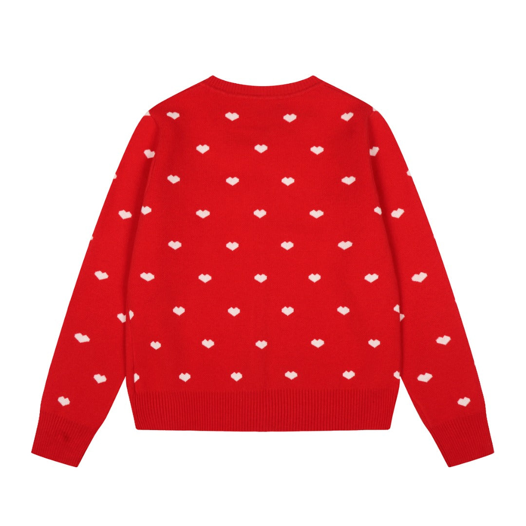 Heart Jacquard Knit Cardigan