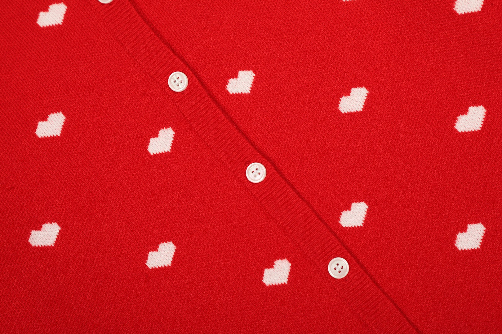 Heart Jacquard Knit Cardigan