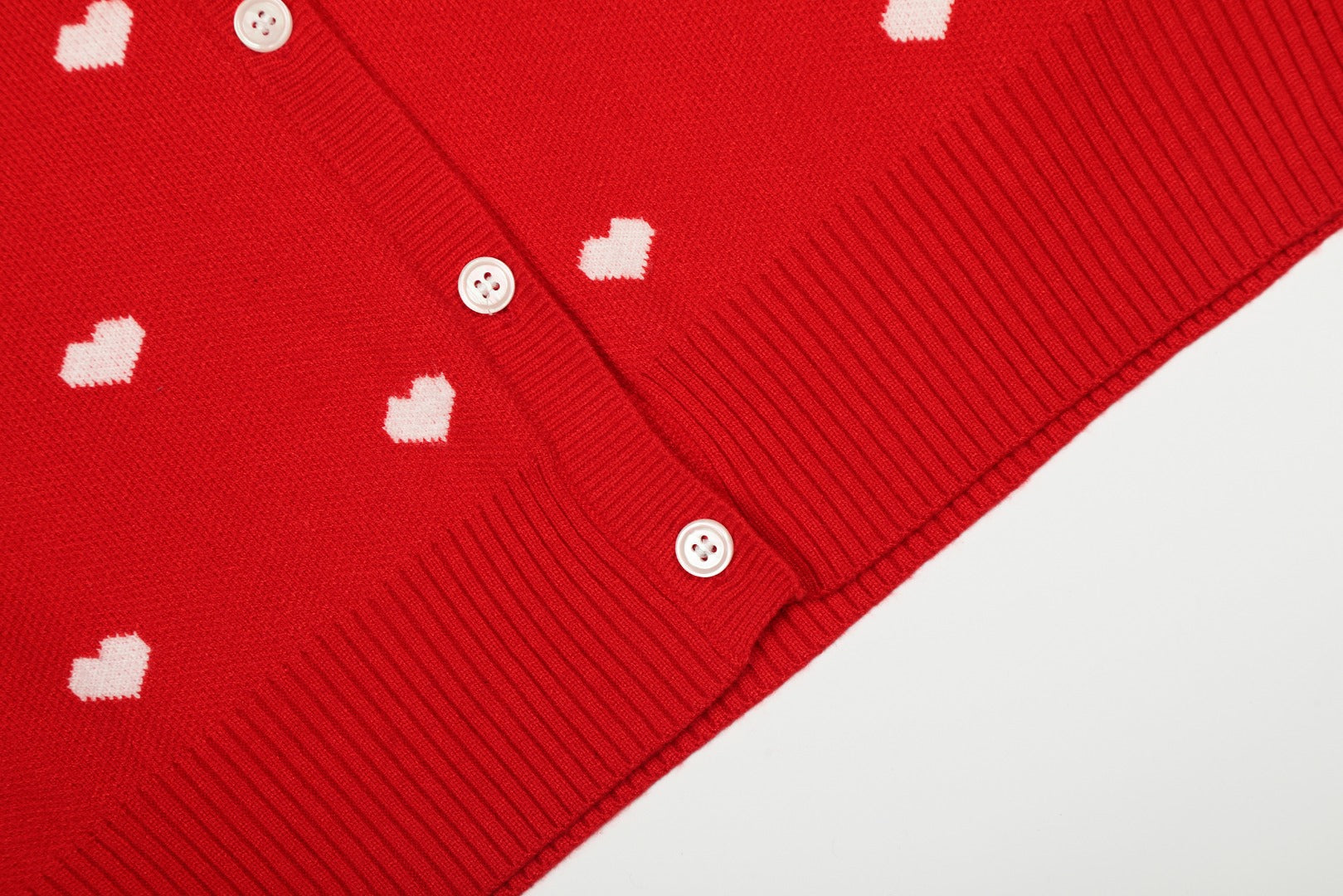 Heart Jacquard Knit Cardigan