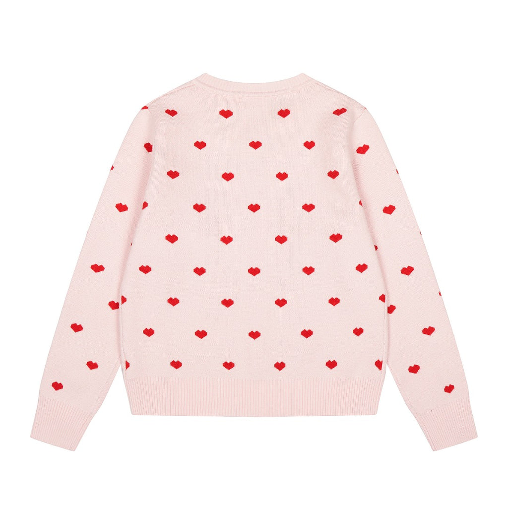 Heart Jacquard Knit Cardigan