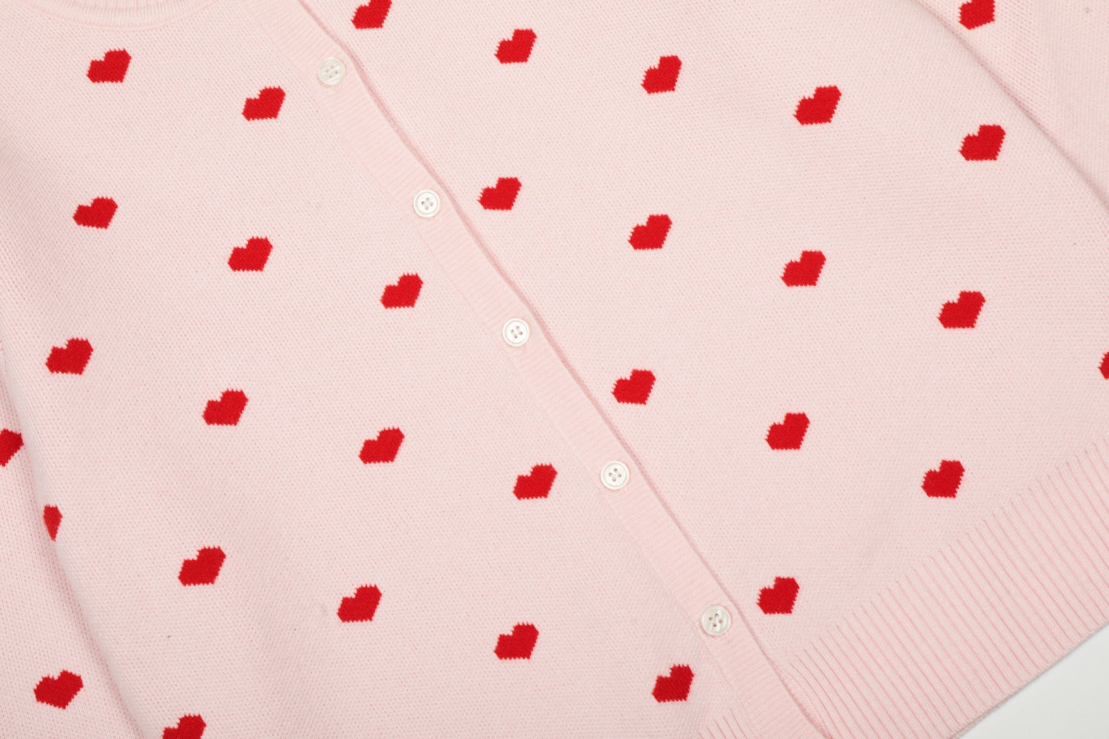 Heart Jacquard Knit Cardigan