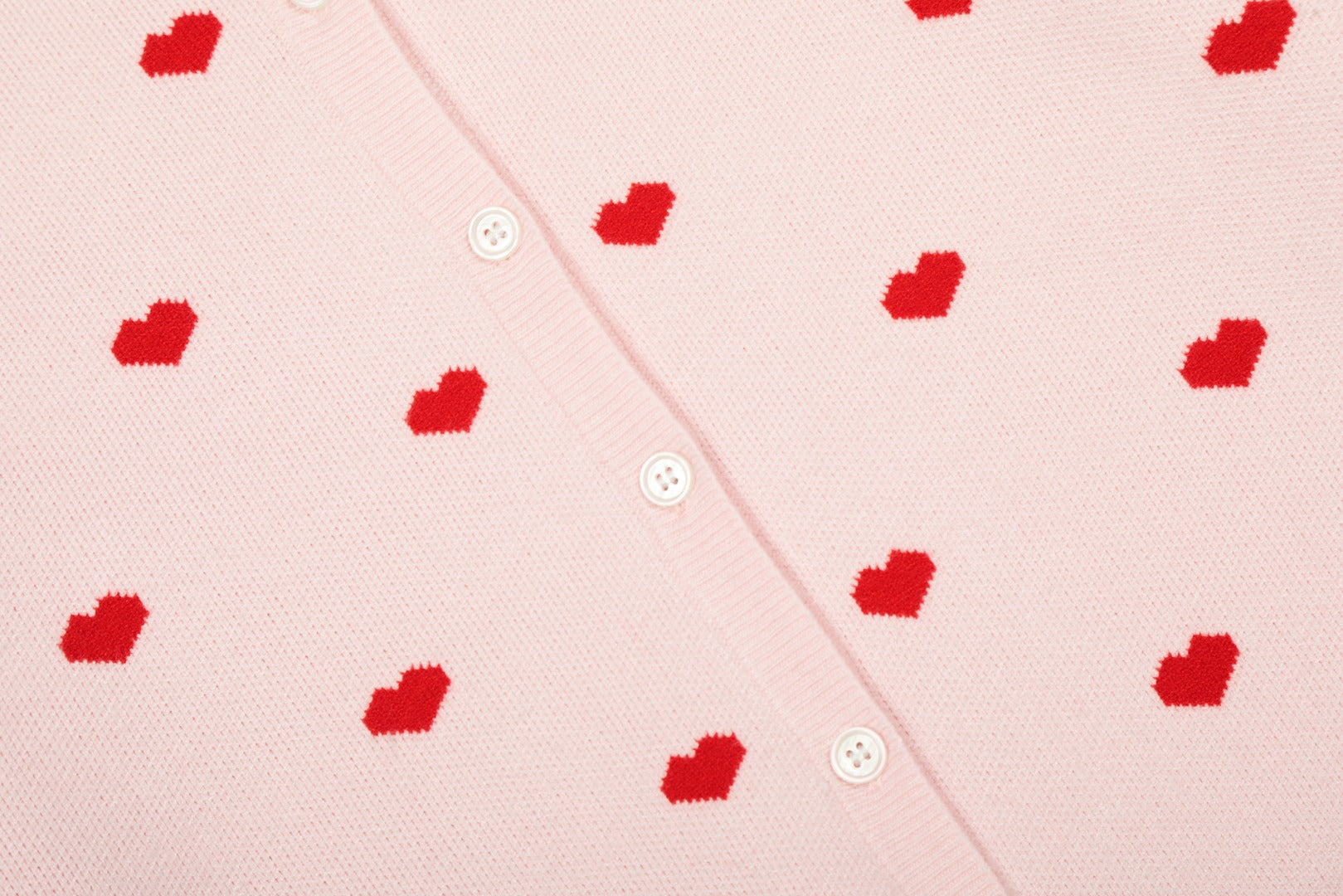 Heart Jacquard Knit Cardigan