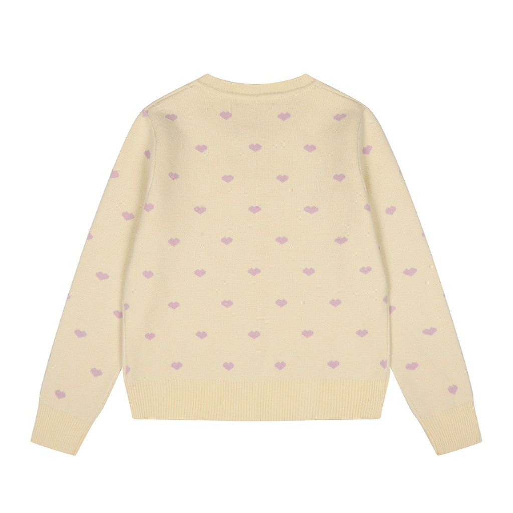 Heart Jacquard Knit Cardigan