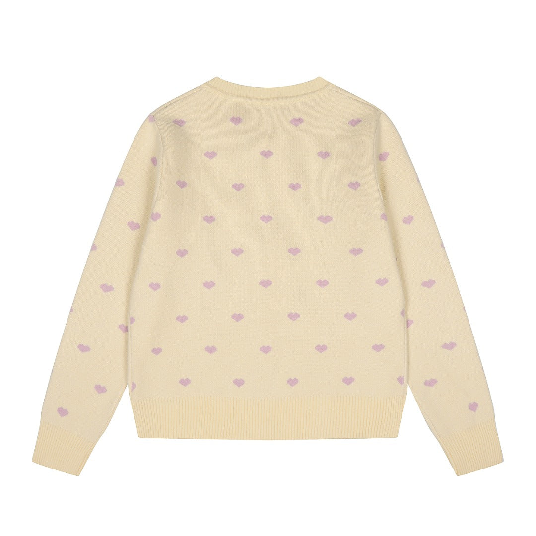 Heart Jacquard Knit Cardigan